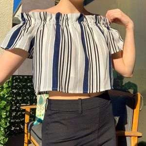 Pitaya Blue/White Striped Blouse (S)